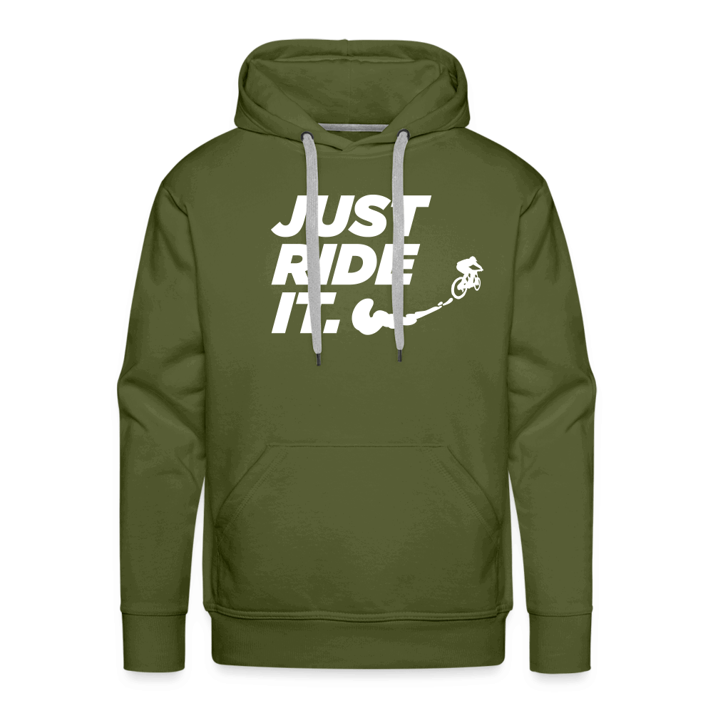 SPOD Männer Premium Hoodie Olivgrün / S Just Ride it - Men’s Premium Hoodie E-Bike-Community