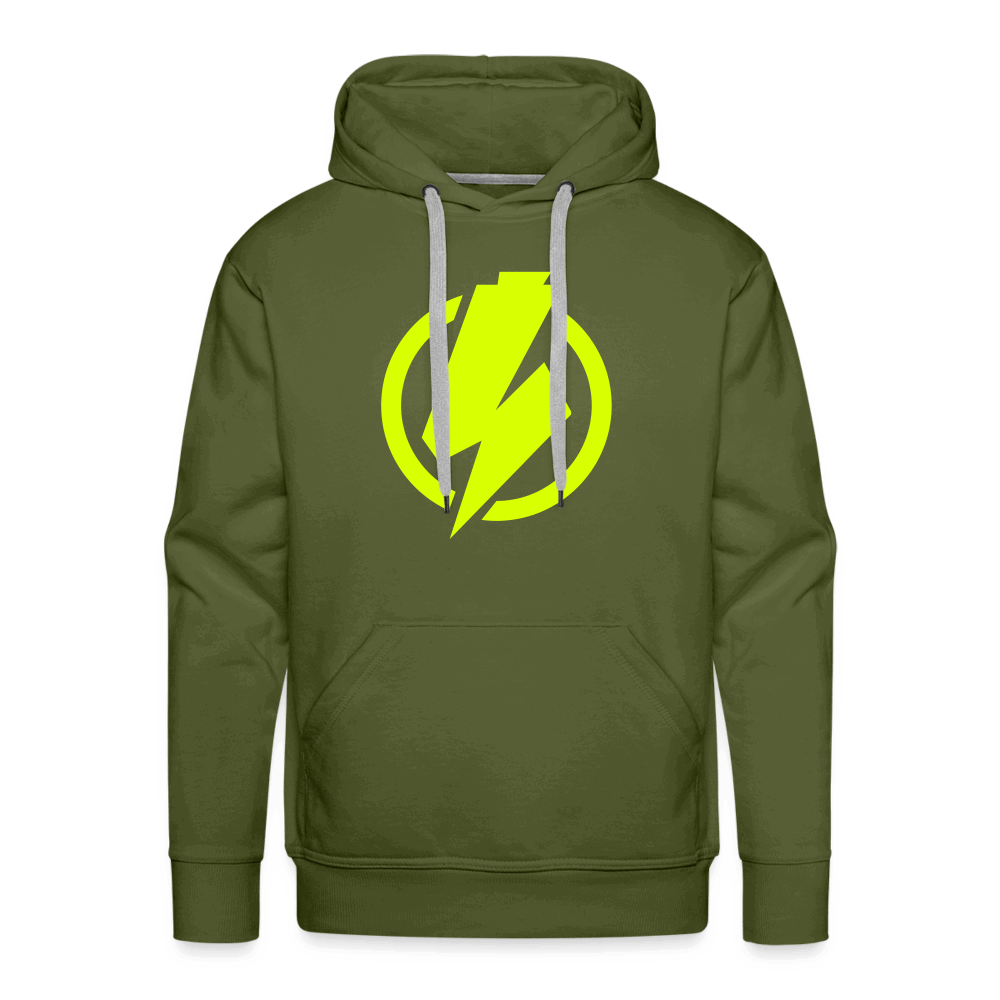 SPOD Männer Premium Hoodie Olivgrün / S Lightning - Männer Premium Hoodie E-Bike-Community