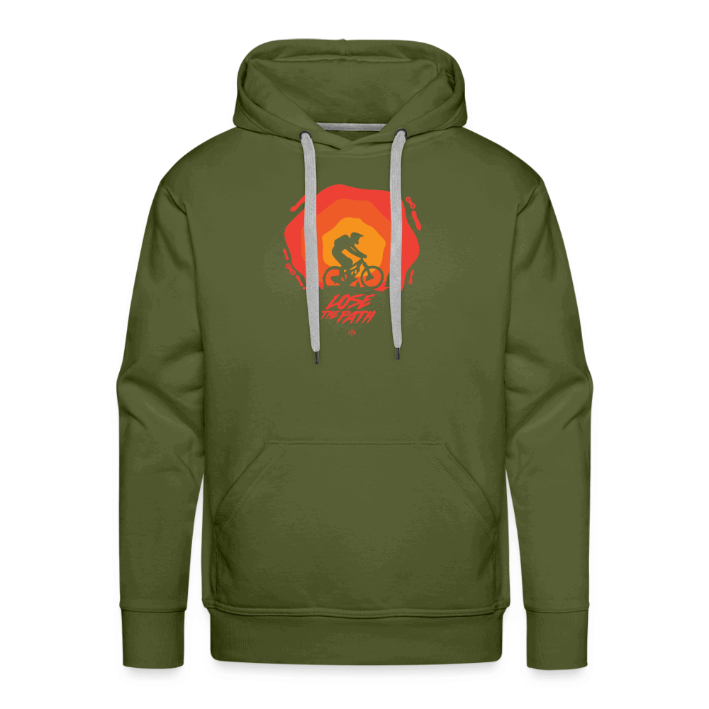 SPOD Männer Premium Hoodie Olivgrün / S LOSE THE PATH - CREATE YOUR OWN ADVENTURE! Premium Hoodie E-Bike-Community