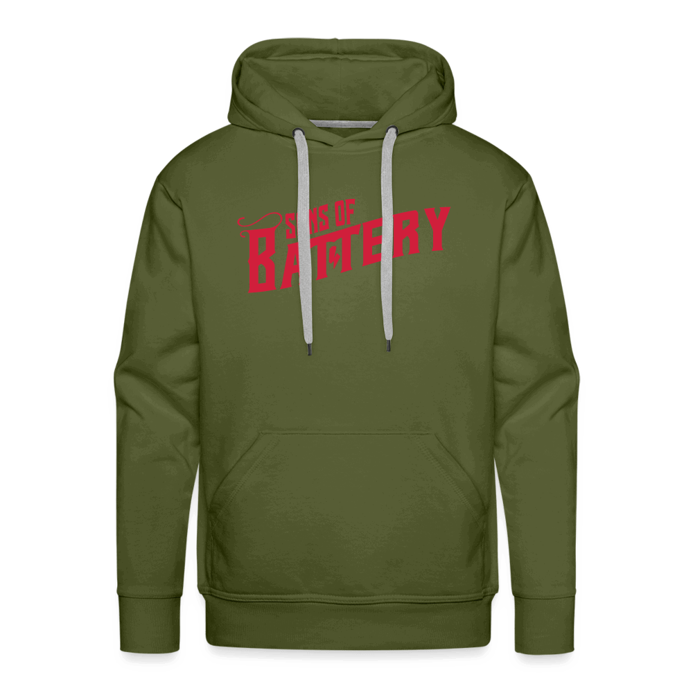 SPOD Männer Premium Hoodie Olivgrün / S Oldschool - Men’s Premium Hoodie E-Bike-Community