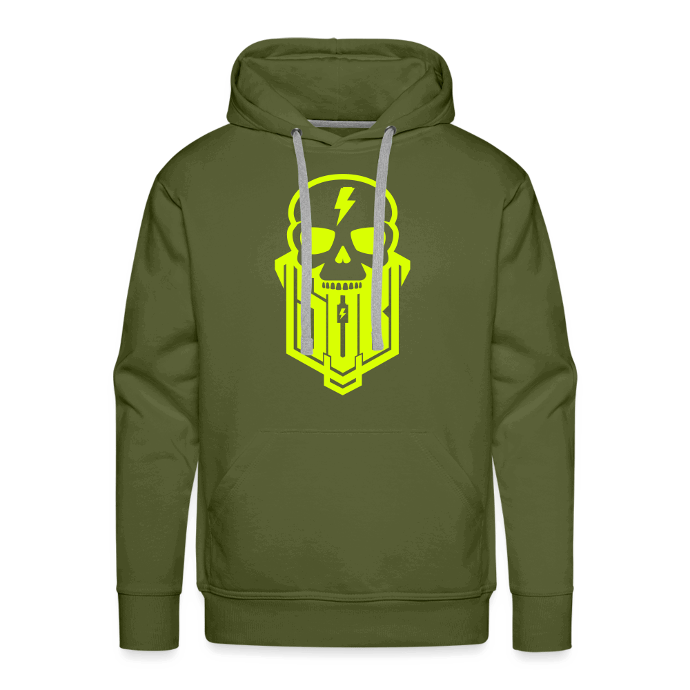 SPOD Männer Premium Hoodie Olivgrün / S Skullgang Neongelb Premium Hoodie E-Bike-Community