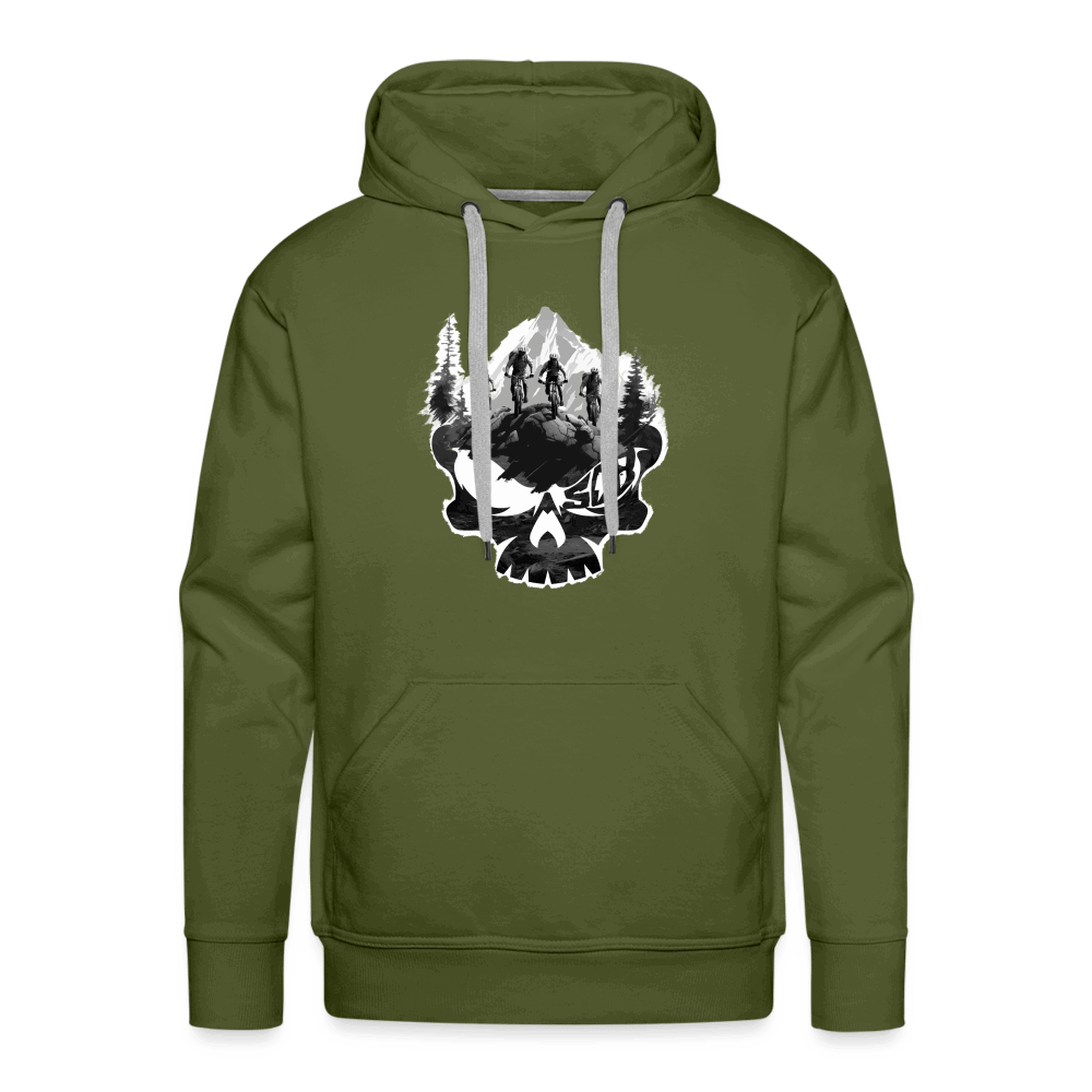 SPOD Männer Premium Hoodie Olivgrün / S Skullgang Rider - Premium Hoodie E-Bike-Community