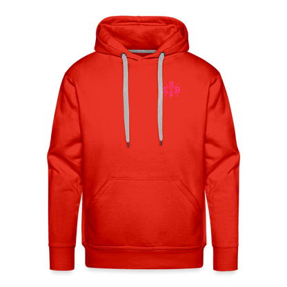 SPOD Männer Premium Hoodie Rot / S 2 Seiten Cross / Sons OG Neonpink - Kapuzen Sweater E-Bike-Community