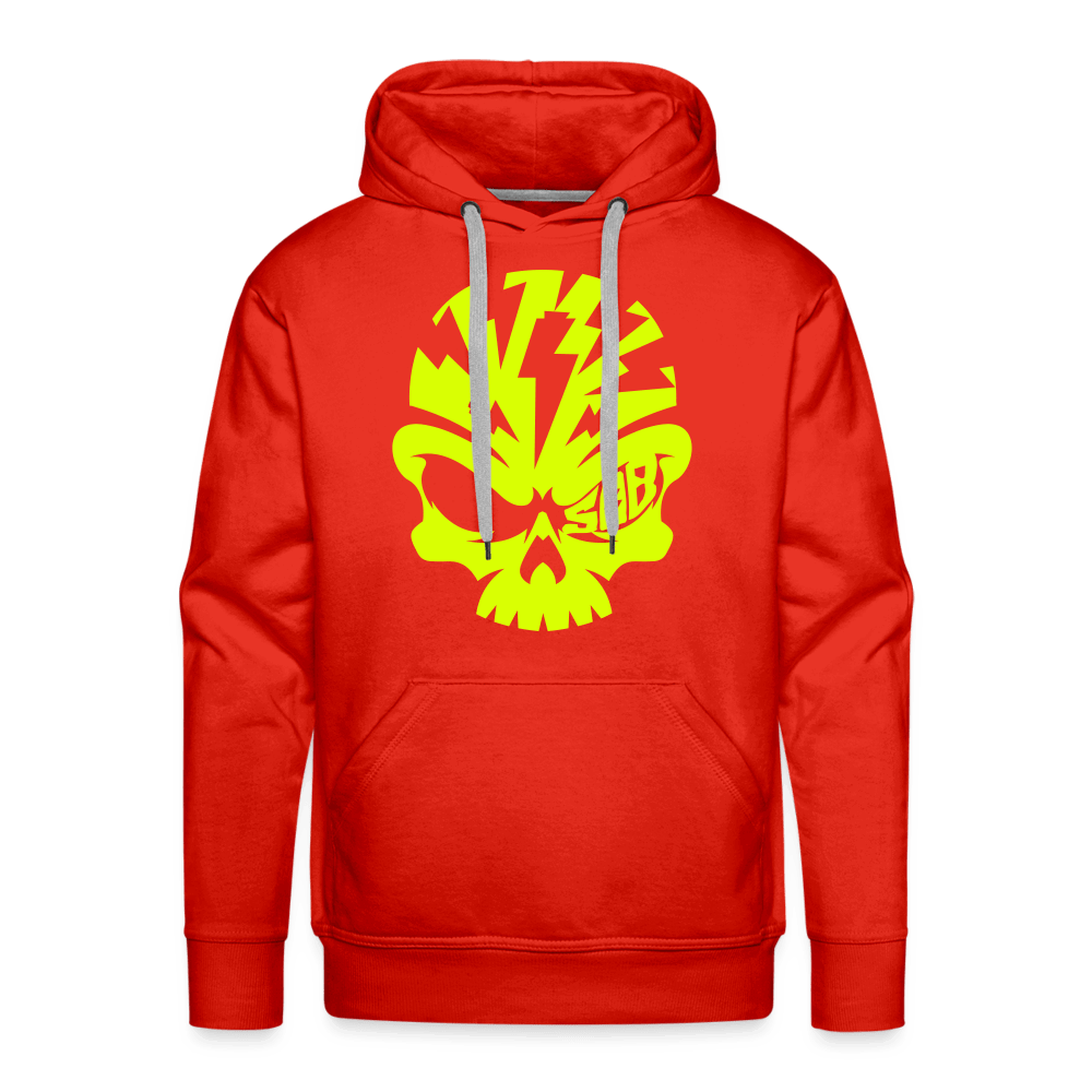 SPOD Männer Premium Hoodie Rot / S Neongelber Skullhead Premium Hoodie E-Bike-Community