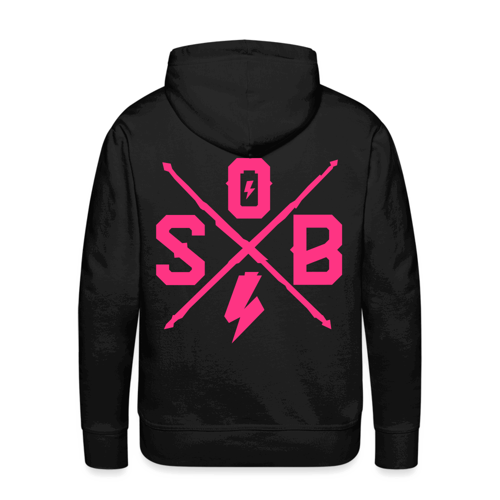 SPOD Männer Premium Hoodie Schwarz / S Cross - Neonpink -Premium Hoodie E-Bike-Community