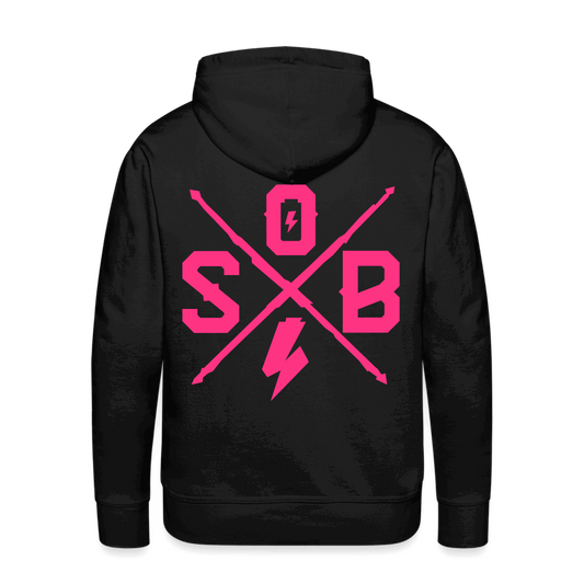 SPOD Männer Premium Hoodie Schwarz / S Cross - Neonpink -Premium Hoodie E-Bike-Community