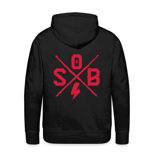 SPOD Männer Premium Hoodie Schwarz / S Cross - Redline - Premium Hoodie E-Bike-Community