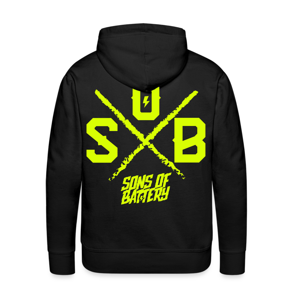 SPOD Männer Premium Hoodie Schwarz / S Cross -Signature - Back - Männer Premium Hoodie E-Bike-Community