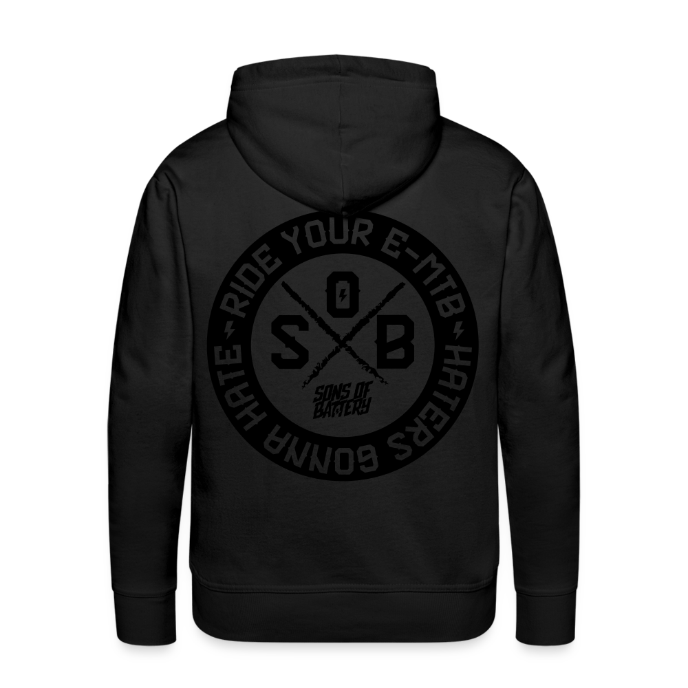 SPOD Männer Premium Hoodie Schwarz / S "Haters"- SONS OF BATTERY - Men’s Premium Hoodie E-Bike-Community