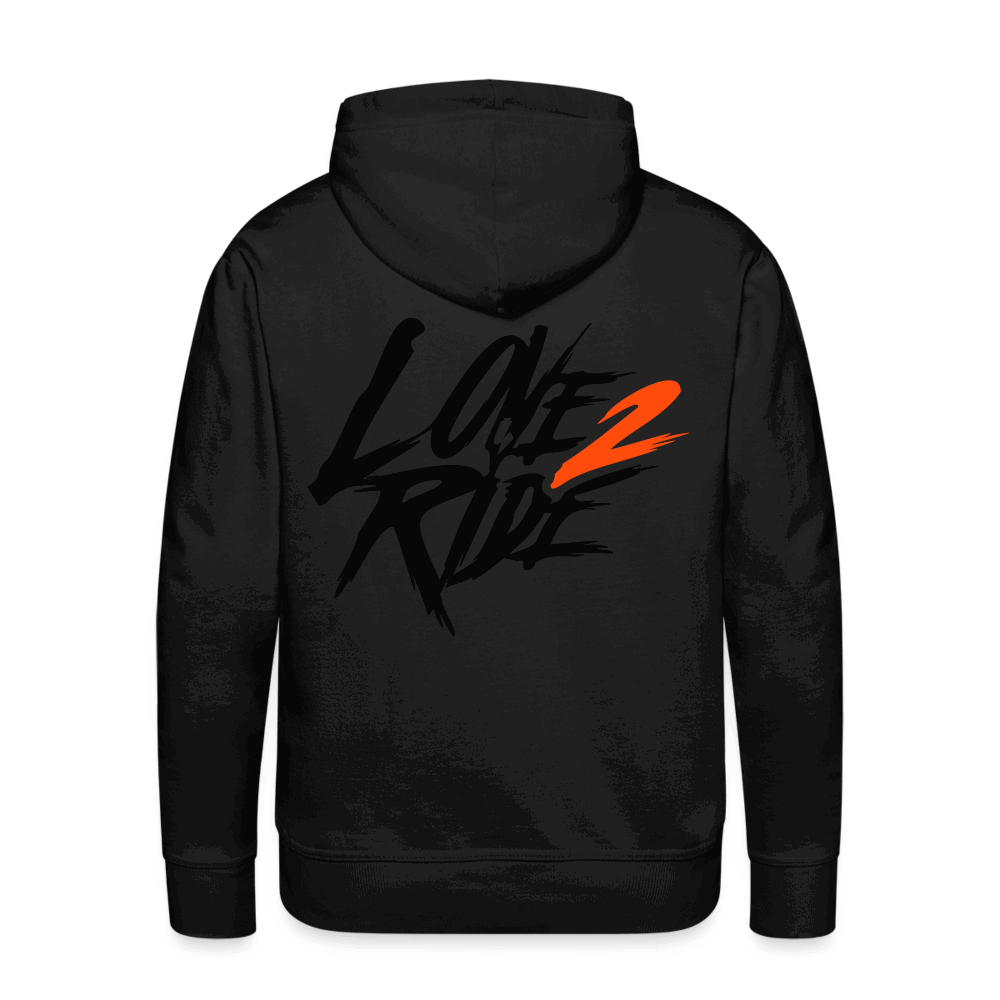 SPOD Männer Premium Hoodie Schwarz / S Love 2 Ride - Neonorange 2 - Blackline - Men’s Premium Hoodie E-Bike-Community