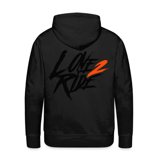 SPOD Männer Premium Hoodie Schwarz / S Love 2 Ride - Neonorange 2 - Blackline - Men’s Premium Hoodie E-Bike-Community