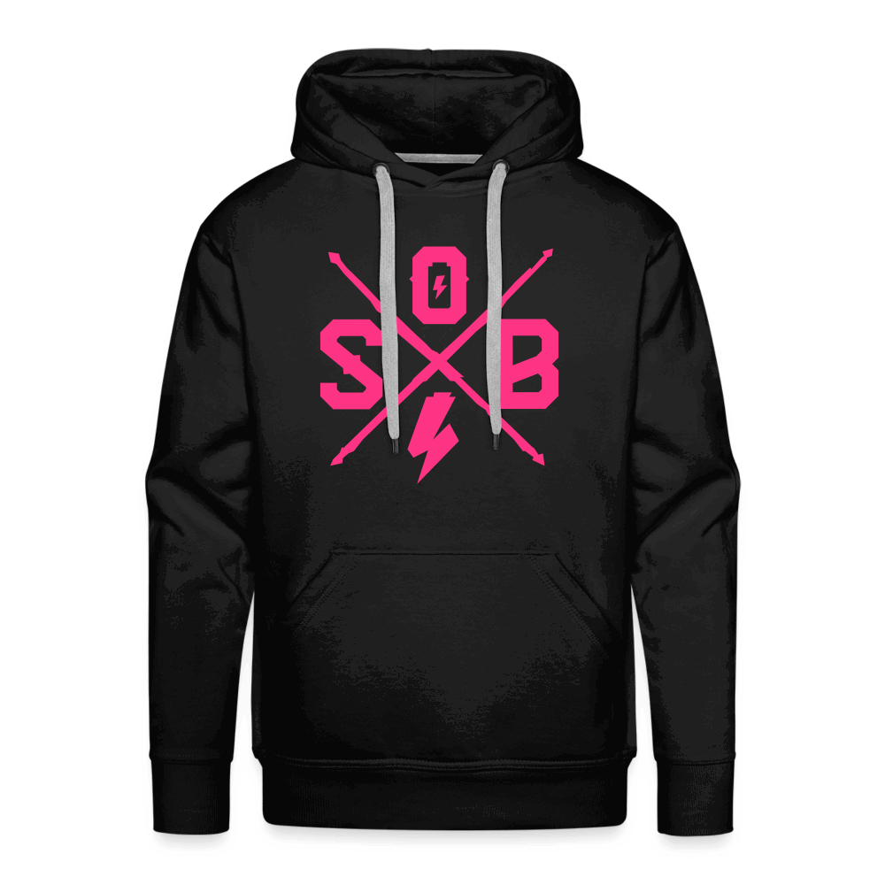 SPOD Männer Premium Hoodie Schwarz / S Neonpink Cross Premium Hoodie E-Bike-Community