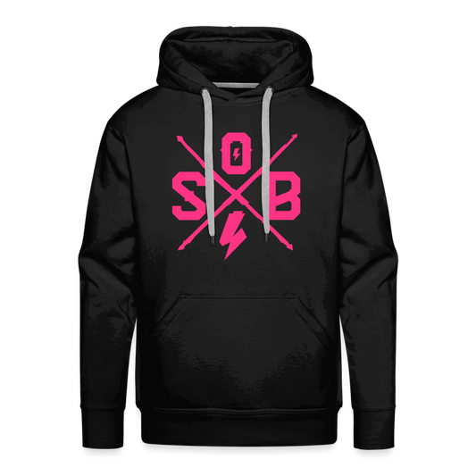 SPOD Männer Premium Hoodie Schwarz / S Neonpink Cross Premium Hoodie E-Bike-Community