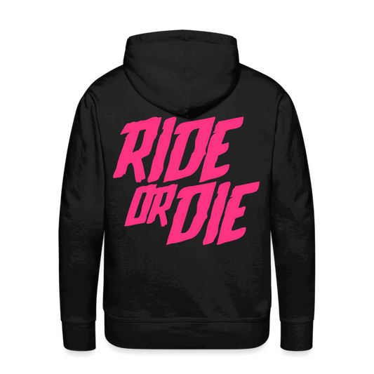 SPOD Männer Premium Hoodie Schwarz / S Ride or Die - Neonpink -Premium Hoodie E-Bike-Community