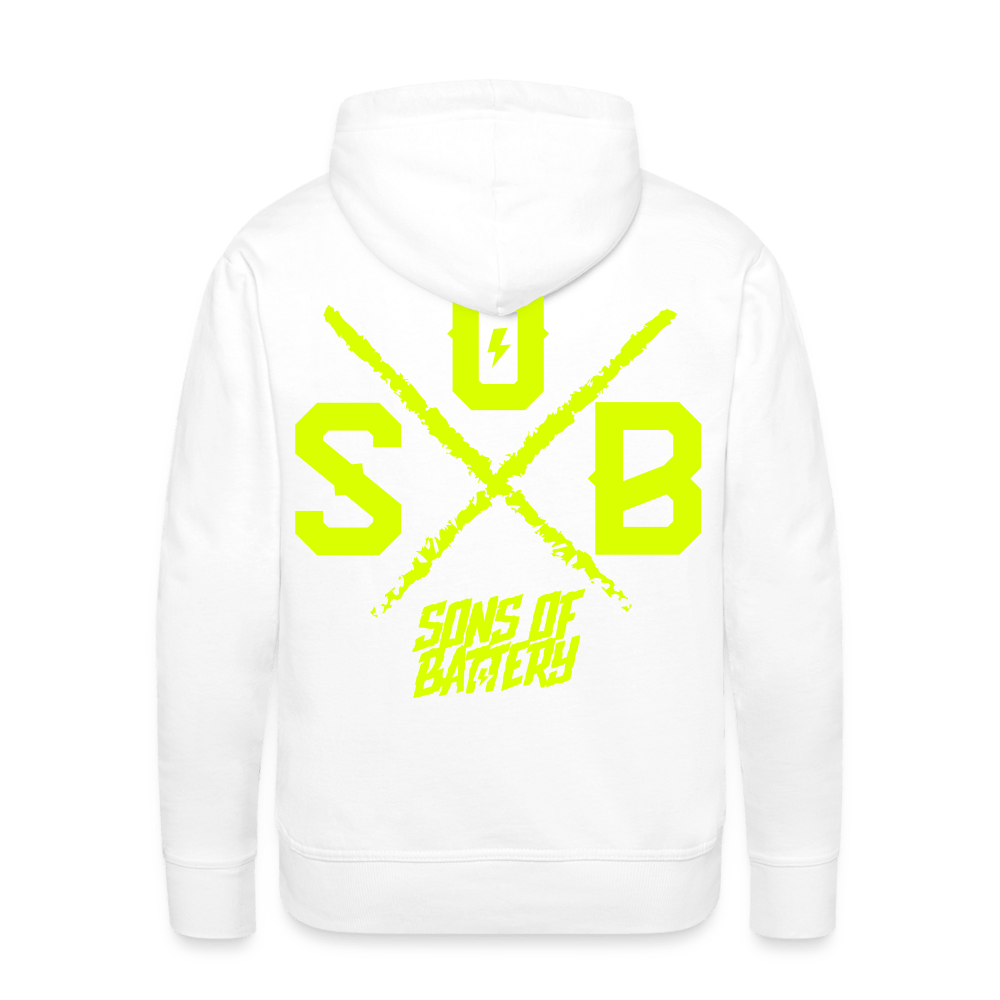 SPOD Männer Premium Hoodie Weiß / S Cross -Signature - Back - Männer Premium Hoodie E-Bike-Community