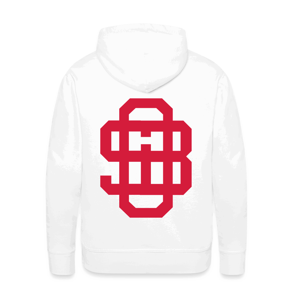 SPOD Männer Premium Hoodie weiß / S Front/Back - Vintage - Redline - Premium Hoodie E-Bike-Community