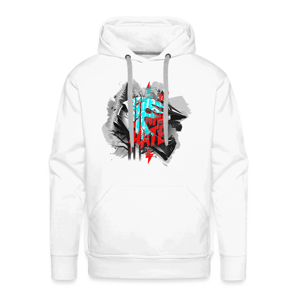 SPOD Männer Premium Hoodie weiß / S Haters gonna Hate Fullface - DTF - Men’s Premium Hoodie E-Bike-Community