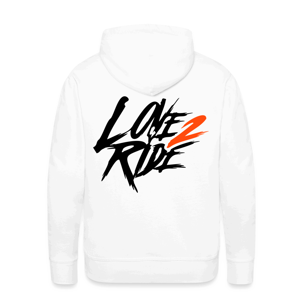 SPOD Männer Premium Hoodie weiß / S Love 2 Ride - Neonorange 2 - Blackline - Men’s Premium Hoodie E-Bike-Community