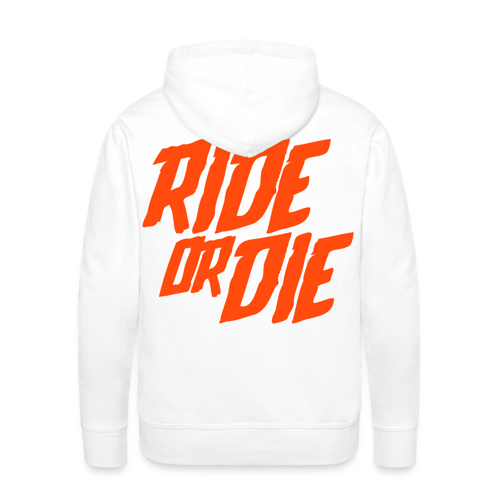 SPOD Männer Premium Hoodie weiß / S Ride or Die - Neonorange - Men’s Premium Hoodie E-Bike-Community