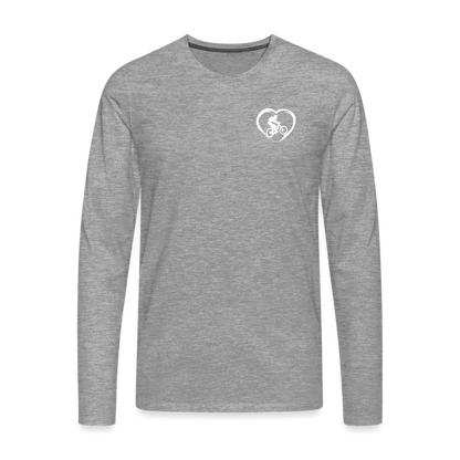 SPOD Männer Premium Langarmshirt Grau meliert / S Love 2 Ride / ❤️Männer Premium Langarmshirt E-Bike-Community