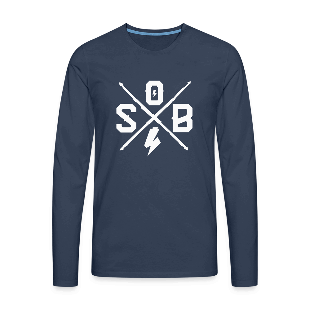 SPOD Männer Premium Langarmshirt Navy / S Cross Logo Premium Langarmshirt E-Bike-Community