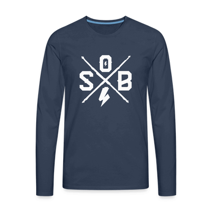 SPOD Männer Premium Langarmshirt Navy / S Cross Logo Premium Langarmshirt E-Bike-Community