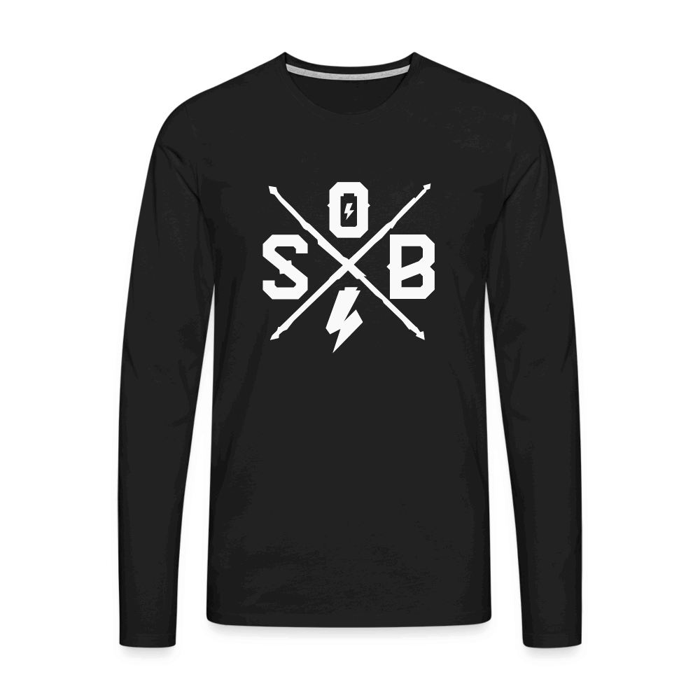 SPOD Männer Premium Langarmshirt Schwarz / S Cross Logo Premium Langarmshirt E-Bike-Community