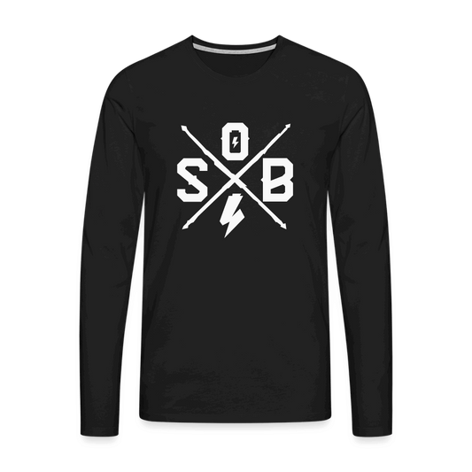 SPOD Männer Premium Langarmshirt Schwarz / S Cross Logo Premium Langarmshirt E-Bike-Community