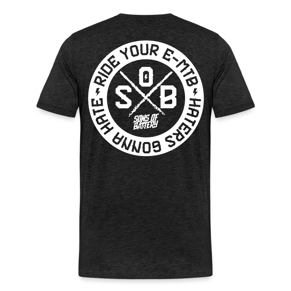 SPOD Männer Premium T-Shirt | Spreadshirt 812 Anthrazit / S "Haters" - SONS OF BATTERY - Männer Premium T-Shirt E-Bike-Community