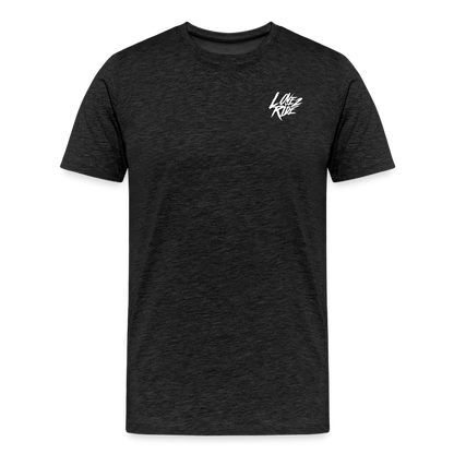 SPOD Männer Premium T-Shirt | Spreadshirt 812 Anthrazit / S LOVE 2 RIDE - Front / Backprint -Männer Premium T-Shirt E-Bike-Community