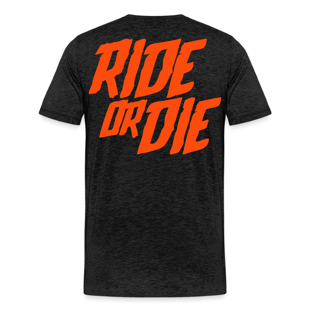 SPOD Männer Premium T-Shirt | Spreadshirt 812 Anthrazit / S Ride or Die - Neonorange - Männer Premium T-Shirt E-Bike-Community