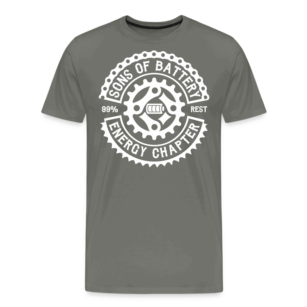 SPOD Männer Premium T-Shirt | Spreadshirt 812 Asphalt / S Original - Sons of Battery Logo - (DTF) Männer Premium T-Shirt E-Bike-Community