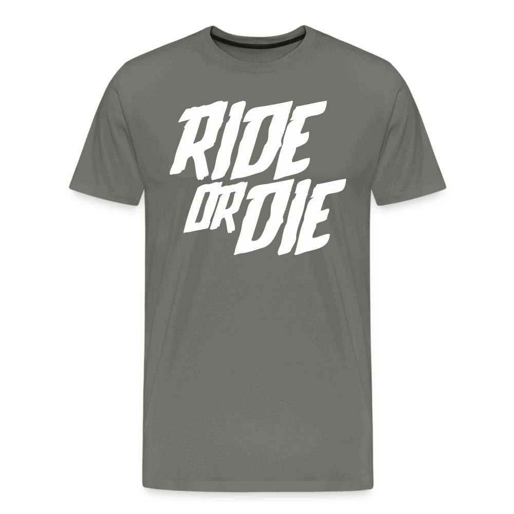 SPOD Männer Premium T-Shirt | Spreadshirt 812 Asphalt / S Ride or Die - Männer Premium T-Shirt bis 5XL E-Bike-Community