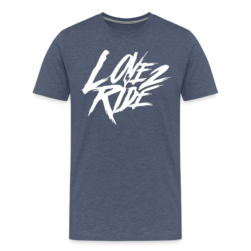 SPOD Männer Premium T-Shirt | Spreadshirt 812 Blau meliert / S Love 2 Ride - Männer Premium T-Shirt E-Bike-Community