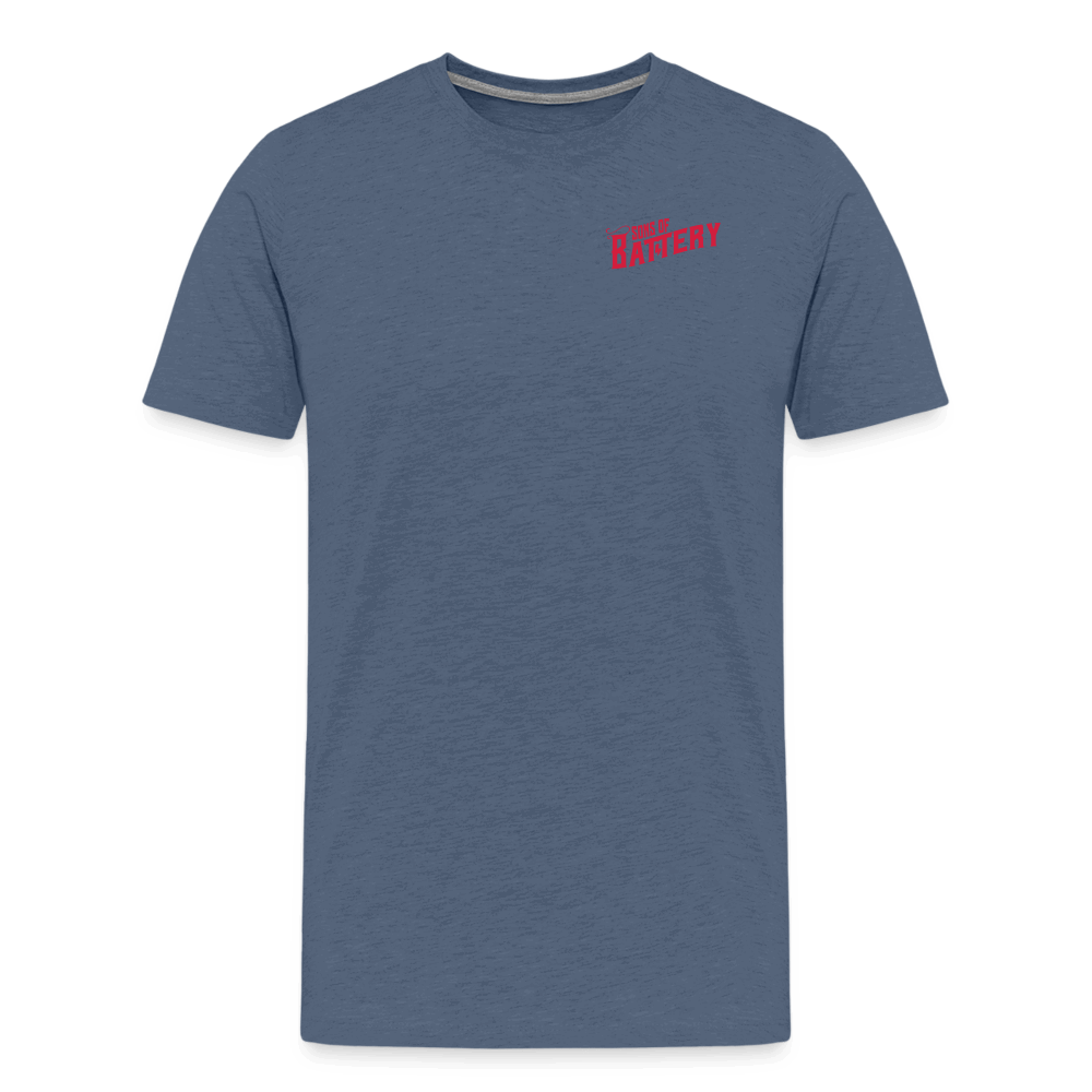 SPOD Männer Premium T-Shirt | Spreadshirt 812 Blau meliert / S Oldschool - Männer Premium T-Shirt E-Bike-Community