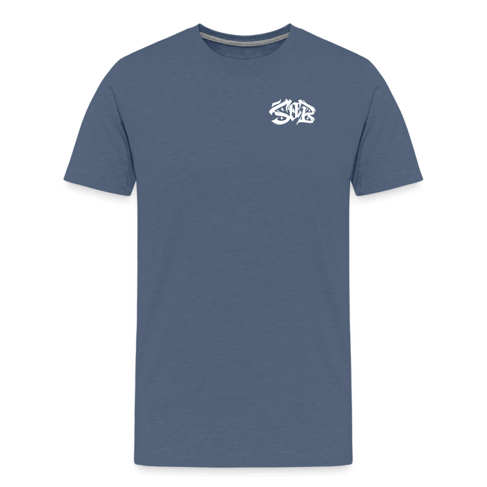 SPOD Männer Premium T-Shirt | Spreadshirt 812 Blau meliert / S Shred or Alive - Brush Premium Shirt E-Bike-Community