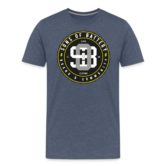 SPOD Männer Premium T-Shirt | Spreadshirt 812 Blau meliert / S SoB Clothing Comp Männer Premium T-Shirt E-Bike-Community