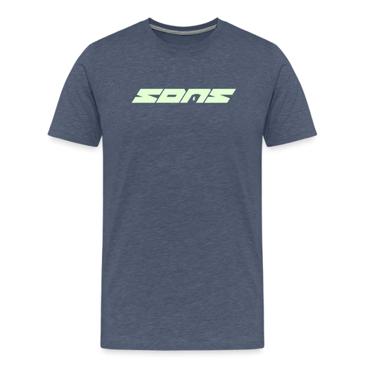 SPOD Männer Premium T-Shirt | Spreadshirt 812 Blau meliert / S SONS - Glow in the Dark - Männer Premium T-Shirt E-Bike-Community