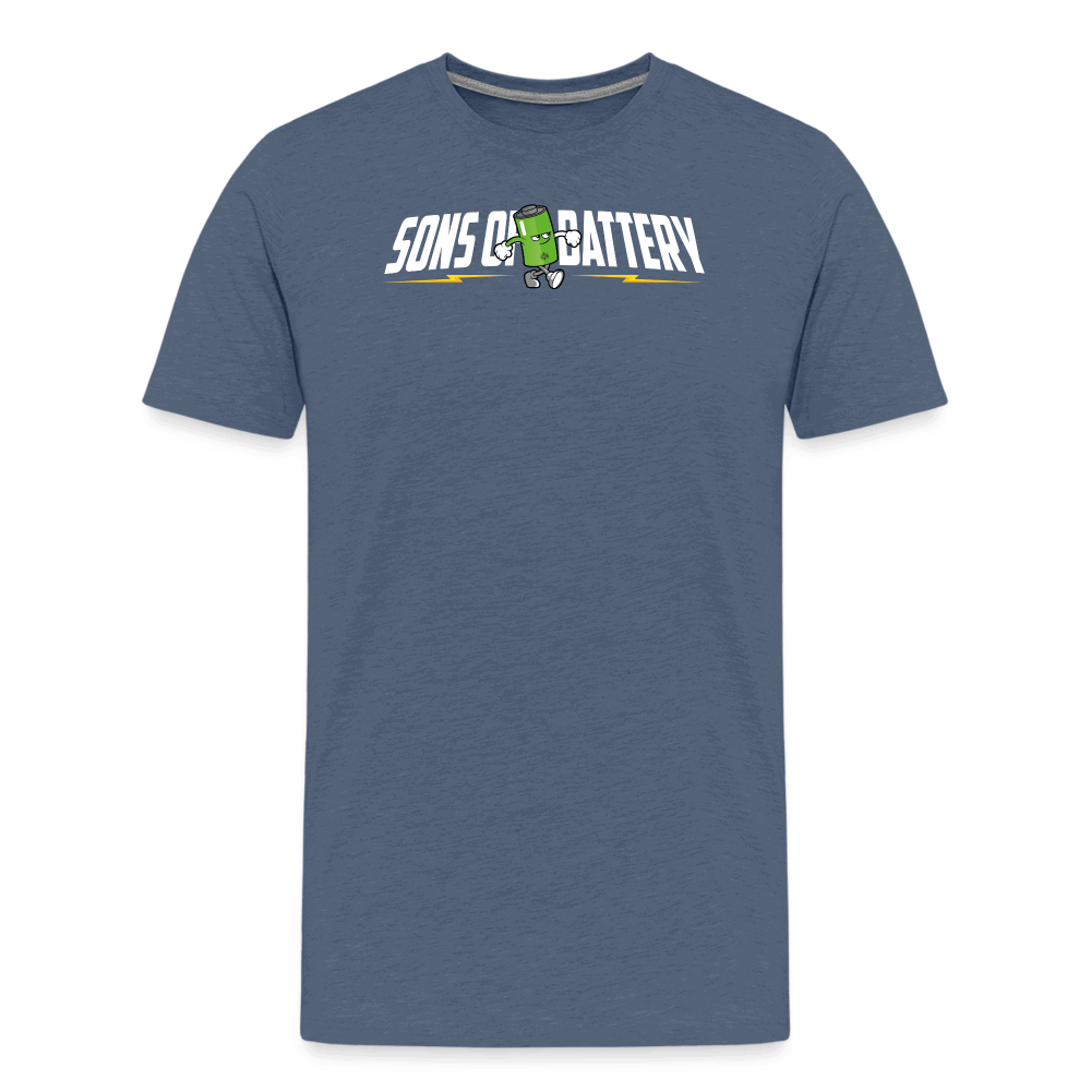 SPOD Männer Premium T-Shirt | Spreadshirt 812 Blau meliert / S Sons of Battery B-Boy Männer Premium T-Shirt E-Bike-Community