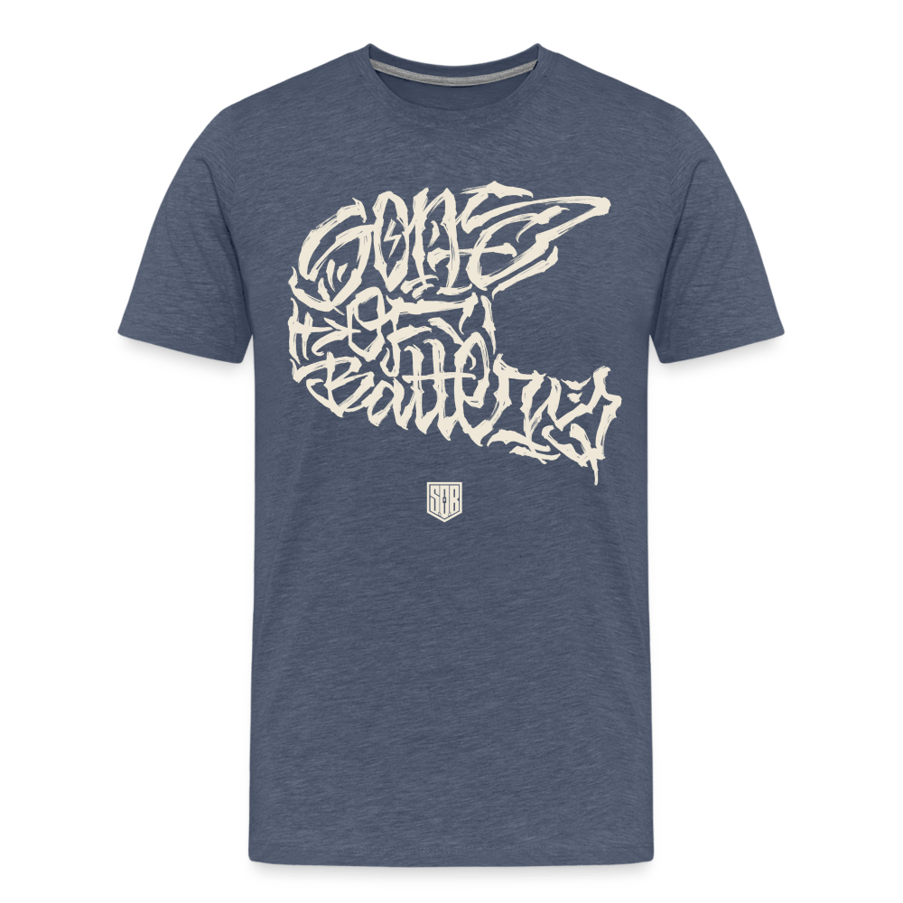 SPOD Männer Premium T-Shirt | Spreadshirt 812 Blau meliert / S Sons Spezial Edition TPOM Helm, Front- Männer Premium T-Shirt E-Bike-Community