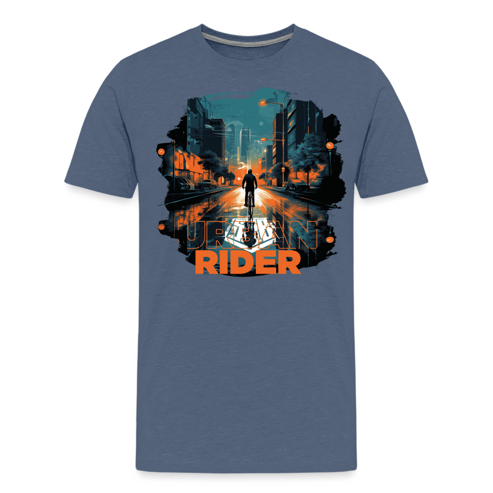 SPOD Männer Premium T-Shirt | Spreadshirt 812 Blau meliert / S Urban Rider - Männer Premium T-Shirt E-Bike-Community