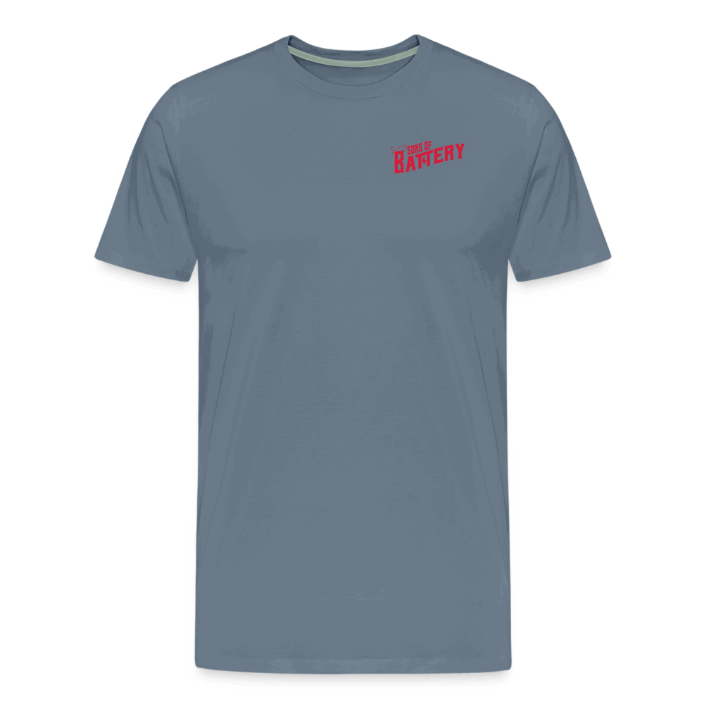 SPOD Männer Premium T-Shirt | Spreadshirt 812 Blaugrau / S Oldschool - Männer Premium T-Shirt E-Bike-Community