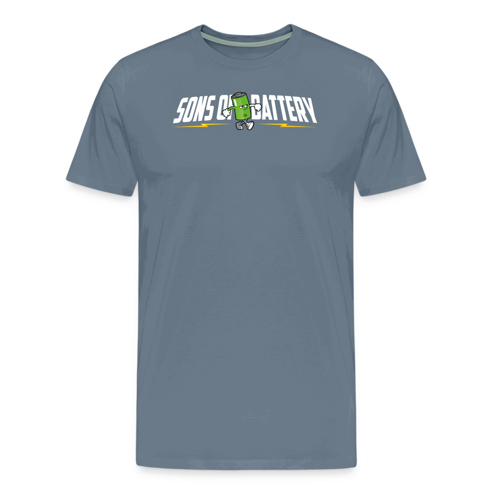 SPOD Männer Premium T-Shirt | Spreadshirt 812 Blaugrau / S Sons of Battery B-Boy Männer Premium T-Shirt E-Bike-Community