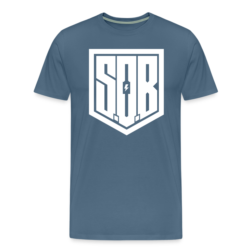 SPOD Männer Premium T-Shirt | Spreadshirt 812 Blaugrau / S SONS OF BATTERY - SoB Supporter - Männer Premium T-Shirt E-Bike-Community