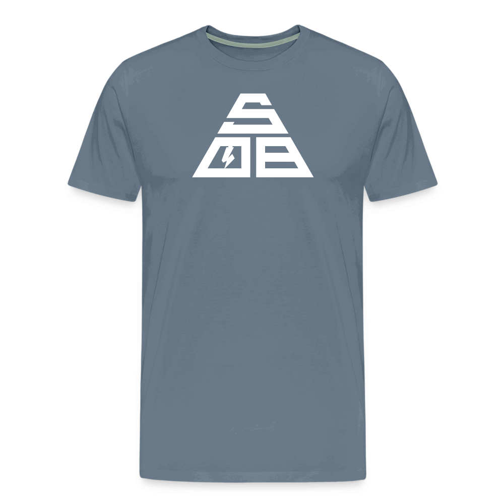 SPOD Männer Premium T-Shirt | Spreadshirt 812 Blaugrau / S Triangle - Männer Premium T-Shirt E-Bike-Community