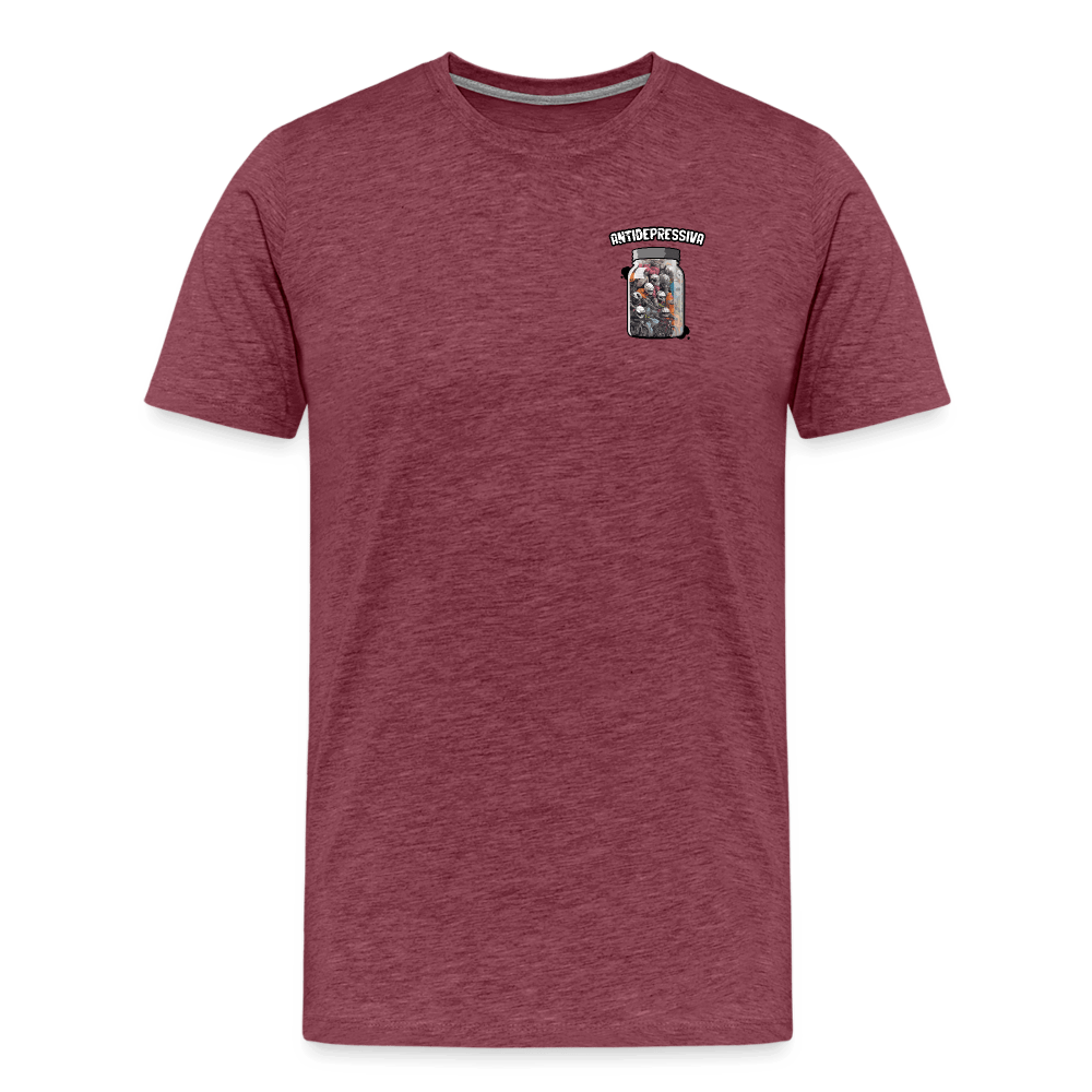 SPOD Männer Premium T-Shirt | Spreadshirt 812 Bordeauxrot meliert / S Antidepressiva - Männer Premium T-Shirt E-Bike-Community