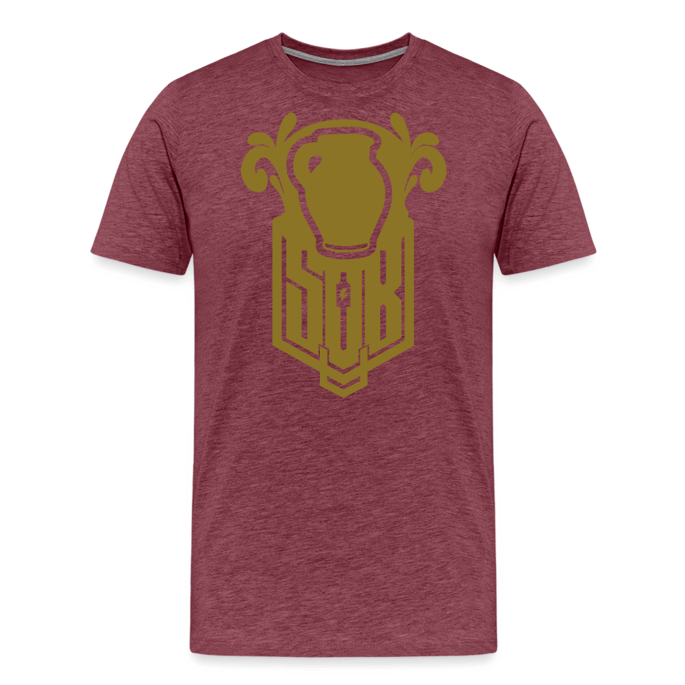 SPOD Männer Premium T-Shirt | Spreadshirt 812 Bordeauxrot meliert / S Bembel - Gold - Premium T-Shirt E-Bike-Community