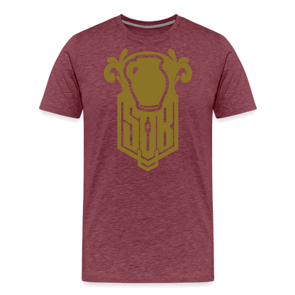 SPOD Männer Premium T-Shirt | Spreadshirt 812 Bordeauxrot meliert / S Bembel - Gold - Premium T-Shirt E-Bike-Community