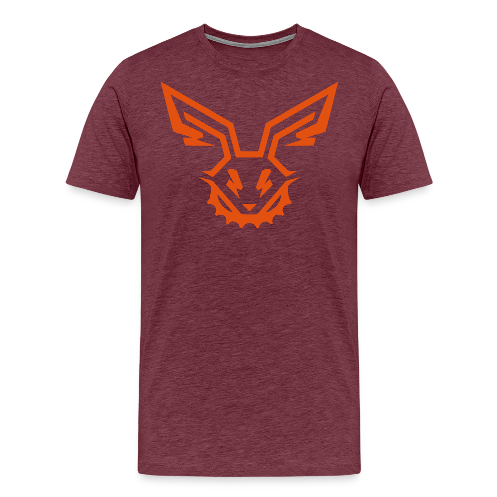 SPOD Männer Premium T-Shirt | Spreadshirt 812 Bordeauxrot meliert / S Electro Bunny - Männer Premium T-Shirt E-Bike-Community