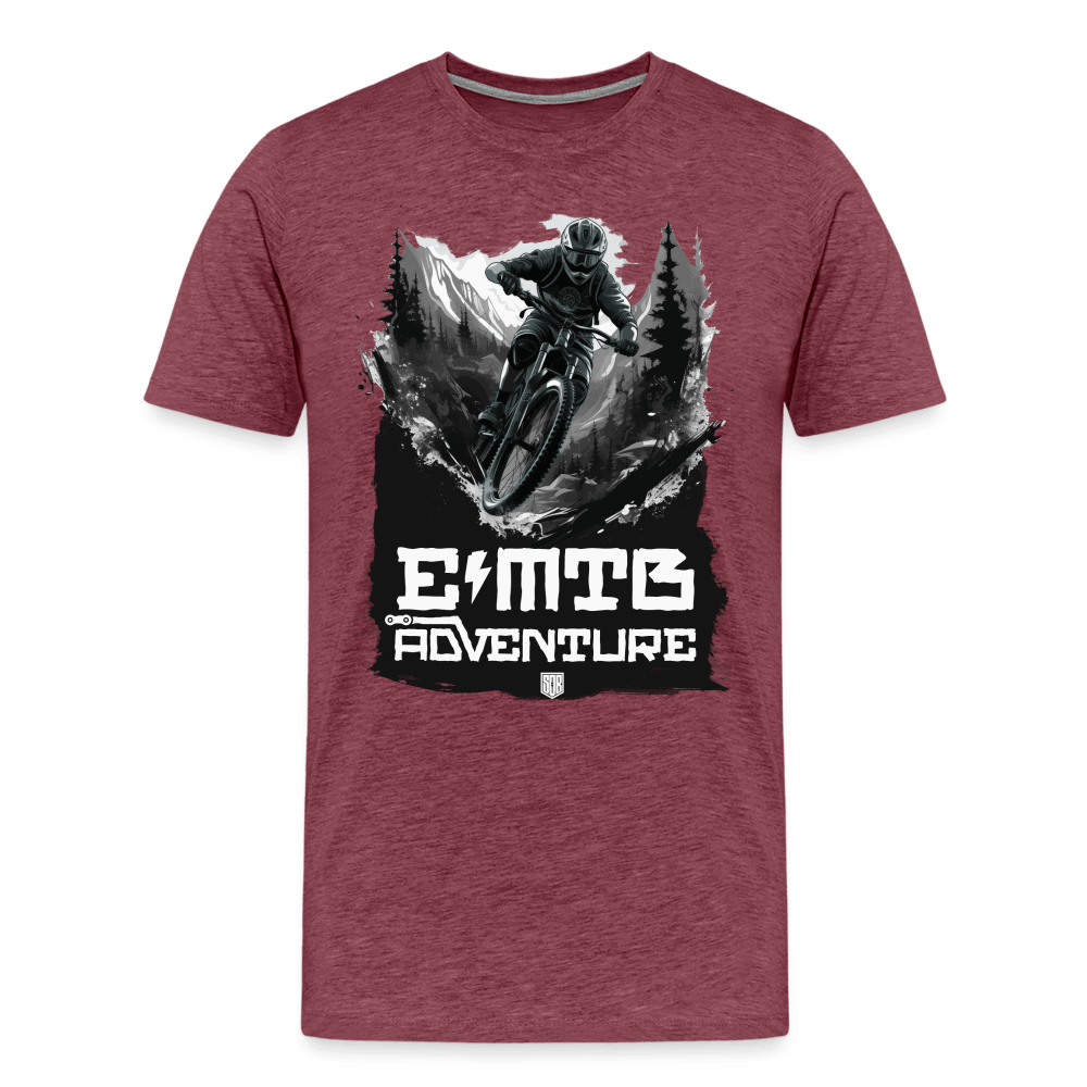 SPOD Männer Premium T-Shirt | Spreadshirt 812 Bordeauxrot meliert / S EMTB ADVENTURE - Männer Premium T-Shirt E-Bike-Community